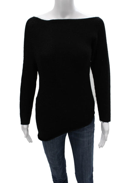 Theory Womens Black Cashmere Boat Neck Pullover Long Sleeve Size PP