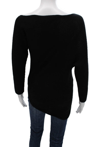 Theory Womens Black Cashmere Boat Neck Pullover Long Sleeve Size PP