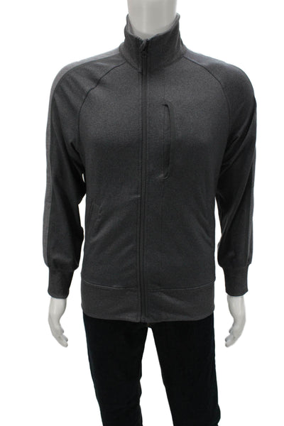 Lululemon Mens Track Jacket Gray Nylon Zip Long Sleeve Size S