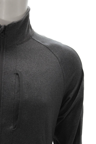 Lululemon Mens Track Jacket Gray Nylon Zip Long Sleeve Size S