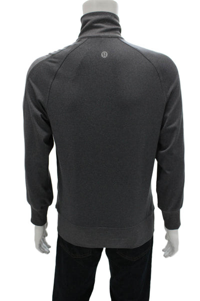 Lululemon Mens Track Jacket Gray Nylon Zip Long Sleeve Size S