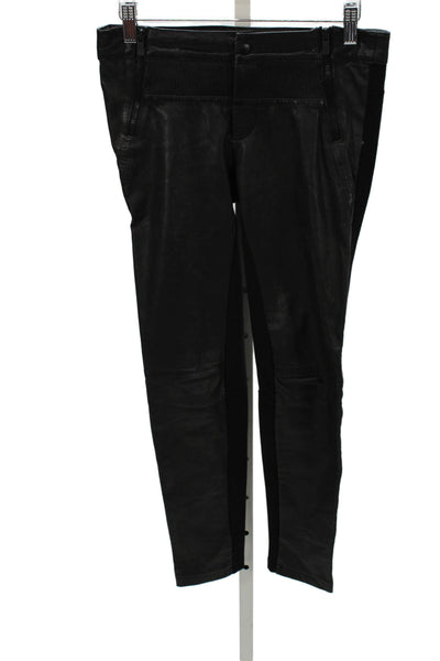 Maje Womens Ankle Leather Leggings Black Size 36