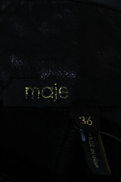 Maje Womens Ankle Leather Leggings Black Size 36