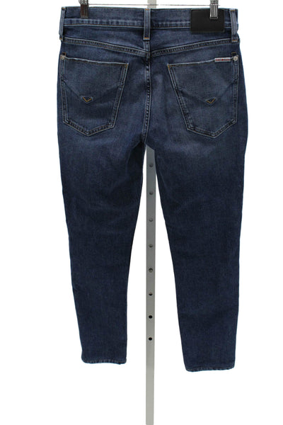 Hudson Womens Skinny Jeans Blue Mid Rise Button Size 30