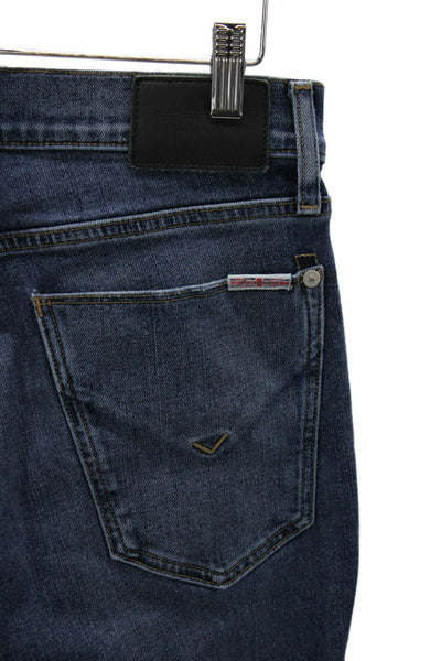 Hudson Womens Skinny Jeans Blue Mid Rise Button Size 30
