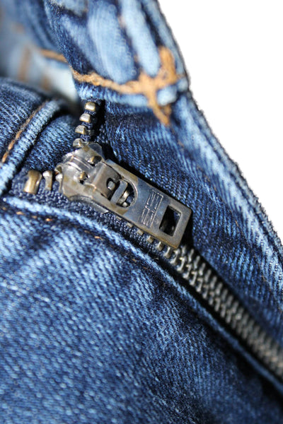 Hudson Womens Skinny Jeans Blue Mid Rise Button Size 30
