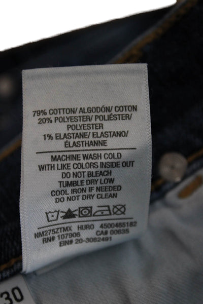 Hudson Womens Skinny Jeans Blue Mid Rise Button Size 30