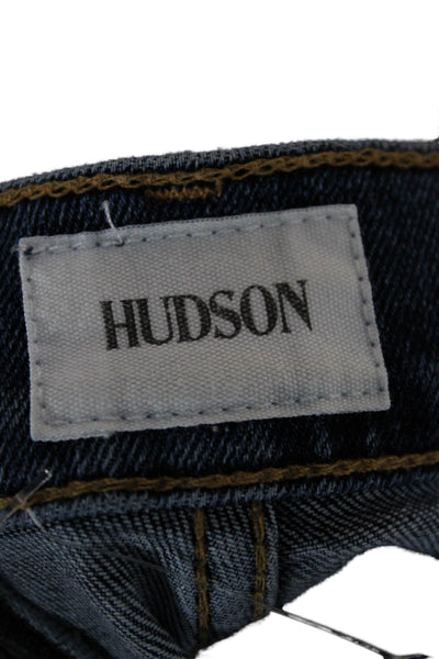 Hudson Womens Skinny Jeans Blue Mid Rise Button Size 30