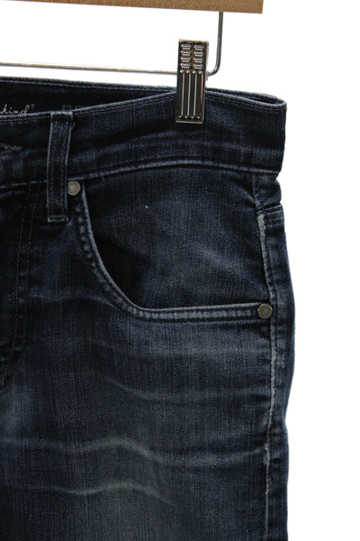 7 For All Mankind Unisex Skinny Jeans Blue Mid Rise 27in Size 28