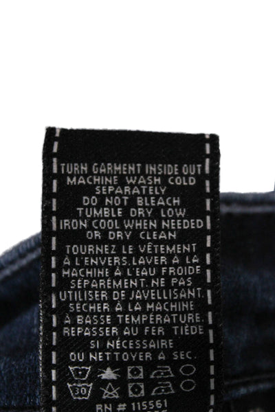 7 For All Mankind Unisex Skinny Jeans Blue Mid Rise 27in Size 28