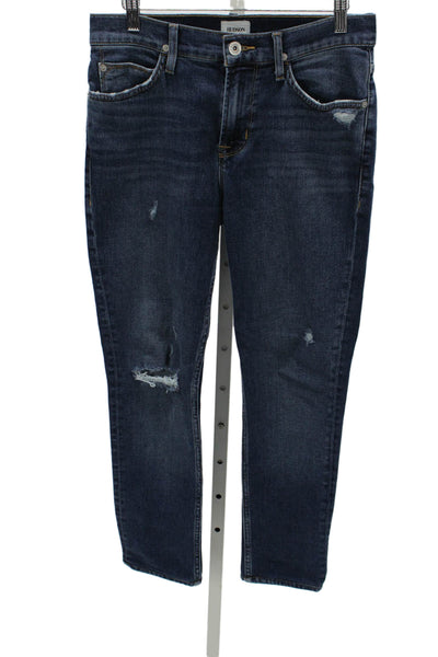 Hudson Womens Skinny Blue Jeans Zip Mid Rise Cotton Blend Size 30