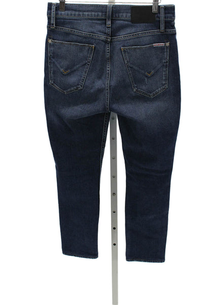 Hudson Womens Skinny Blue Jeans Zip Mid Rise Cotton Blend Size 30