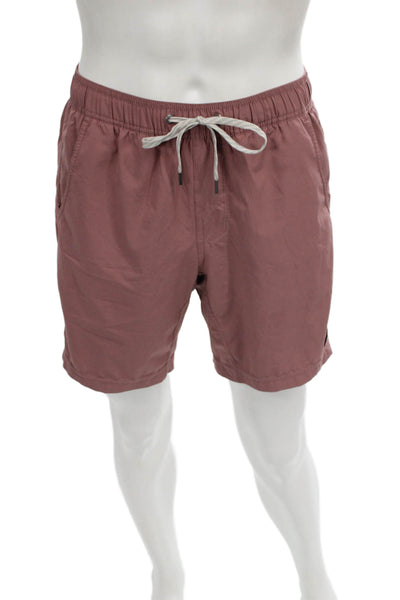 Vuori Mens Athletic Pink Polyester Drawstring Solid Shorts Size S