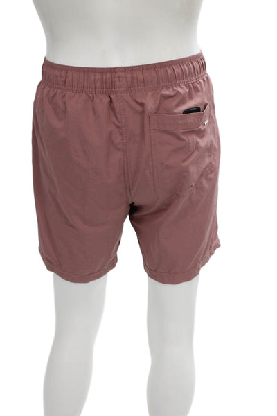 Vuori Mens Athletic Pink Polyester Drawstring Solid Shorts Size S