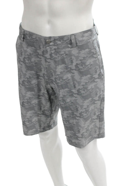 Peter Millar Mens Athletic Camouflage Gray Shorts Size 32
