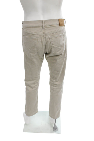 Mott and Bow Mens Slim Jeans Beige Low Rise Cotton Button Size 32