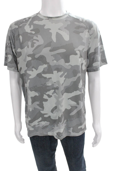 RLX Ralph Lauren Mens Basic Camouflage Gray Crew Neck Polyester T-Shirt Size M