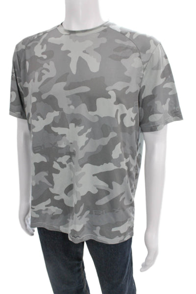 RLX Ralph Lauren Mens Basic Camouflage Gray Crew Neck Polyester T-Shirt Size M