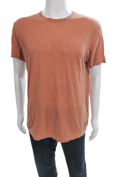 Standard James Perse Mens T-Shirt Orange Cotton Crew Neck Solid Size 19.5