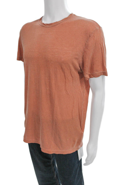 Standard James Perse Mens T-Shirt Orange Cotton Crew Neck Solid Size 19.5