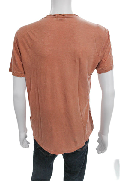 Standard James Perse Mens T-Shirt Orange Cotton Crew Neck Solid Size 19.5