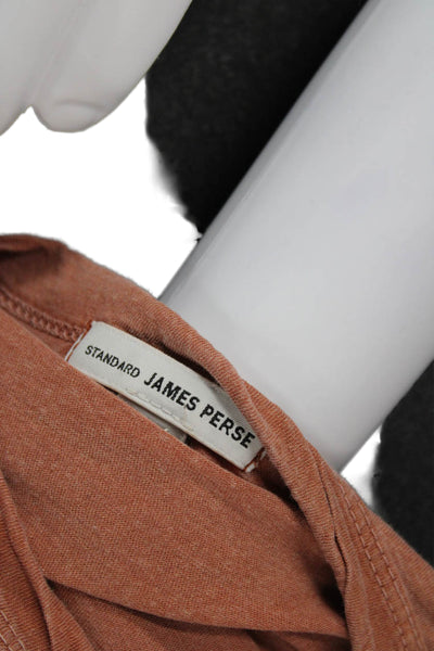 Standard James Perse Mens T-Shirt Orange Cotton Crew Neck Solid Size 19.5