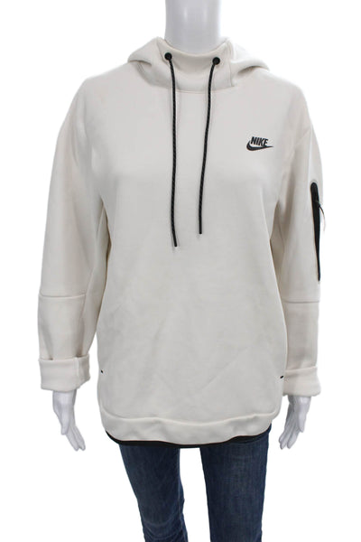 Nike Womens Ivory Cotton Long Sleeve Pullover Size S