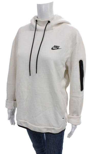 Nike Womens Ivory Cotton Long Sleeve Pullover Size S