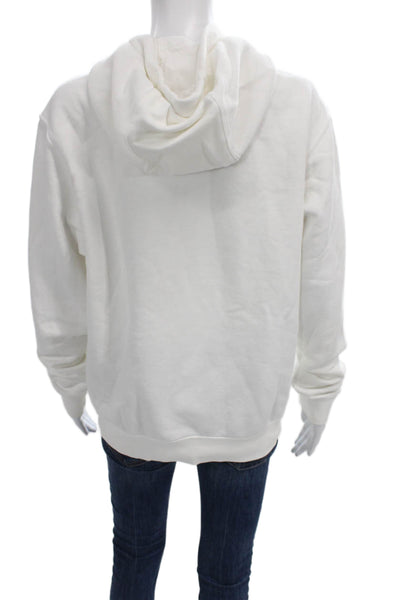 Nike Womens Pullover Hoodie White Cotton Crew Neck Long Sleeve Size S