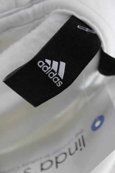 Adidas Womens White Cowl Neck Pullover Hoodie Cotton Long Sleeve Size L
