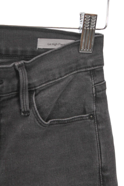 Frame Women Flared Jeans Gray Cotton High Rise Inseam 25 Size 24
