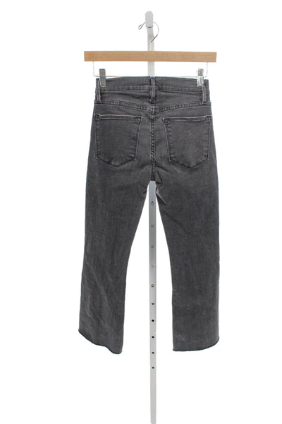 Frame Women Flared Jeans Gray Cotton High Rise Inseam 25 Size 24