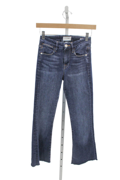 Frame Womens Cropped High Rise Jeans Blue Cotton Size 23