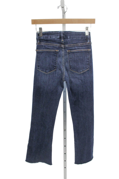 Frame Womens Cropped High Rise Jeans Blue Cotton Size 23