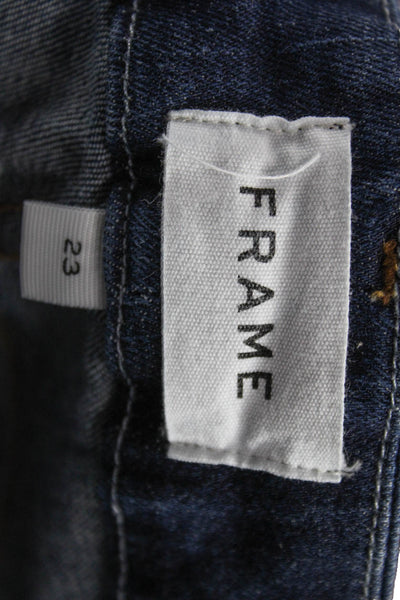 Frame Womens Cropped High Rise Jeans Blue Cotton Size 23