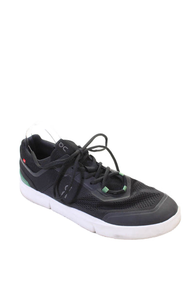 On Cloud Mens The Roger Lace Up Low Top Sneakers Black Green Size 12