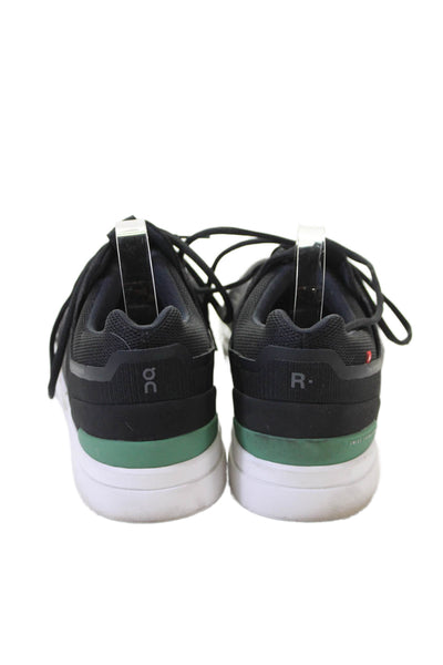 On Cloud Mens The Roger Lace Up Low Top Sneakers Black Green Size 12
