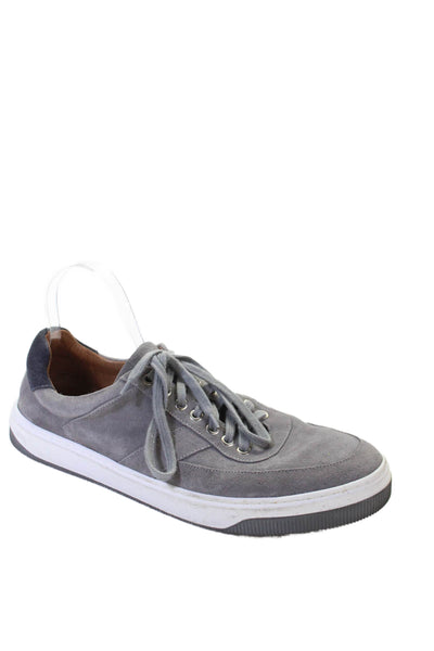 Peter Millar Mens Suede Low Top Lace Up Sneakers Grey Size 12 Medium