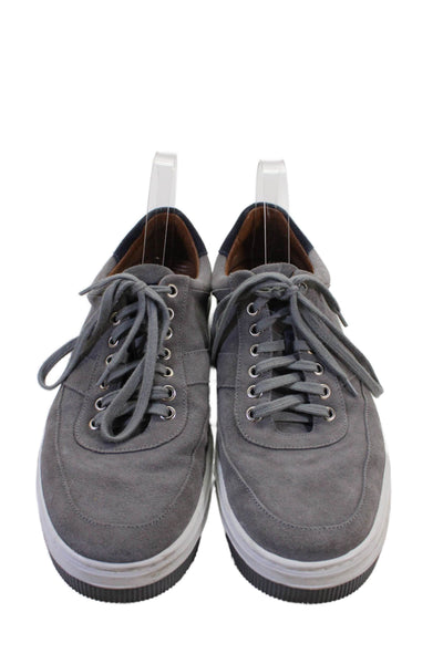 Peter Millar Mens Suede Low Top Lace Up Sneakers Grey Size 12 Medium