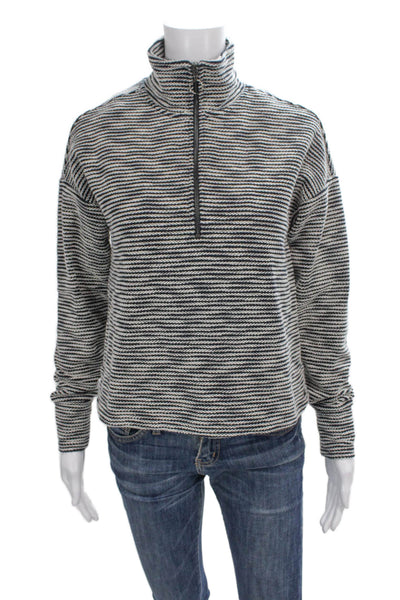 Sweaty Betty Womens Pullover Striped High Neck Sweater Black Longsleeve Size 2