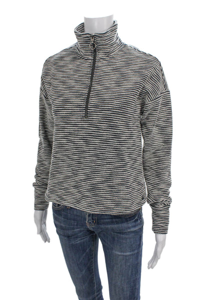 Sweaty Betty Womens Pullover Striped High Neck Sweater Black Longsleeve Size 2