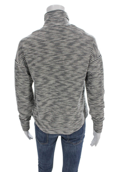 Sweaty Betty Womens Pullover Striped High Neck Sweater Black Longsleeve Size 2