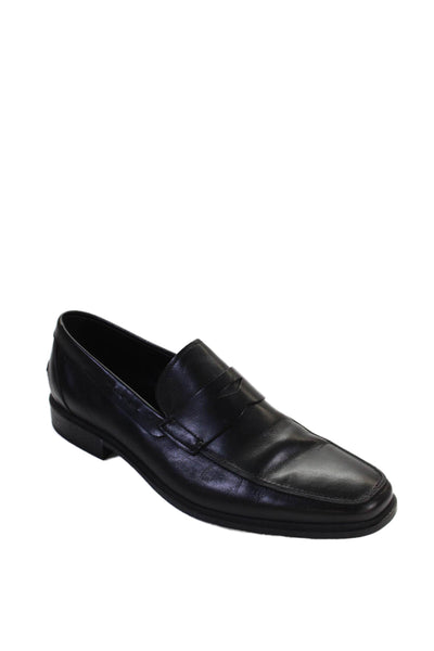 Tods Mens Leather Slide On Dress Shoe Loafers Black Size 8.5