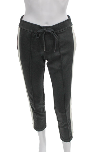 Pam & Gela Womens Track Pants Striped Gray Drawstring Polyester Size PP