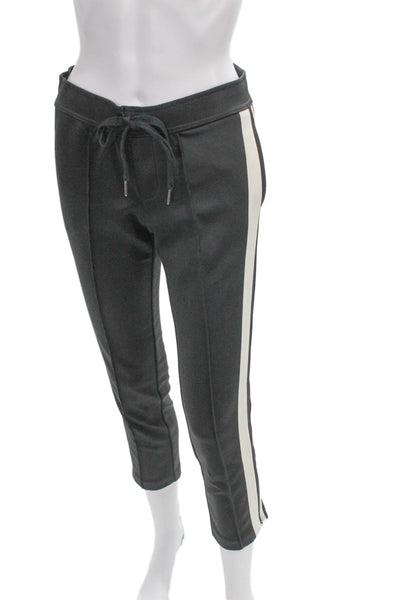 Pam & Gela Womens Track Pants Striped Gray Drawstring Polyester Size PP