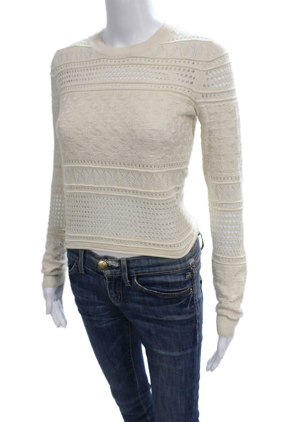 Derek Lam 10 Crosby Women Ivory Pullover Geometric Silk Petite Size XS