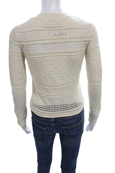 Derek Lam 10 Crosby Women Ivory Pullover Geometric Silk Petite Size XS