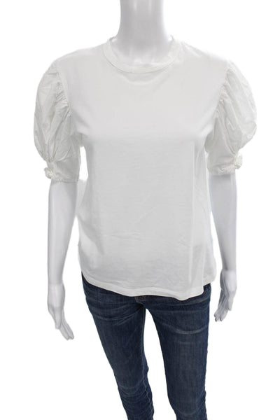 ALC Women Basic Cotton Crew Neck Short Sleeve T-Shirt White Size XS