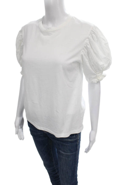 ALC Women Basic Cotton Crew Neck Short Sleeve T-Shirt White Size XS