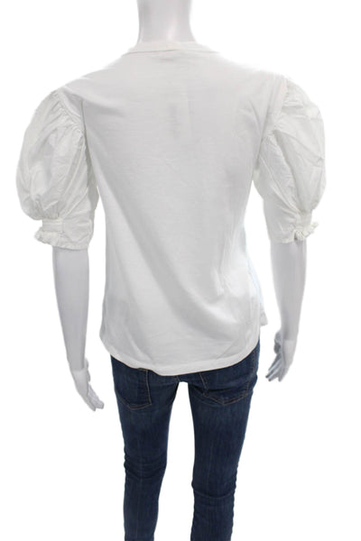 ALC Women Basic Cotton Crew Neck Short Sleeve T-Shirt White Size XS